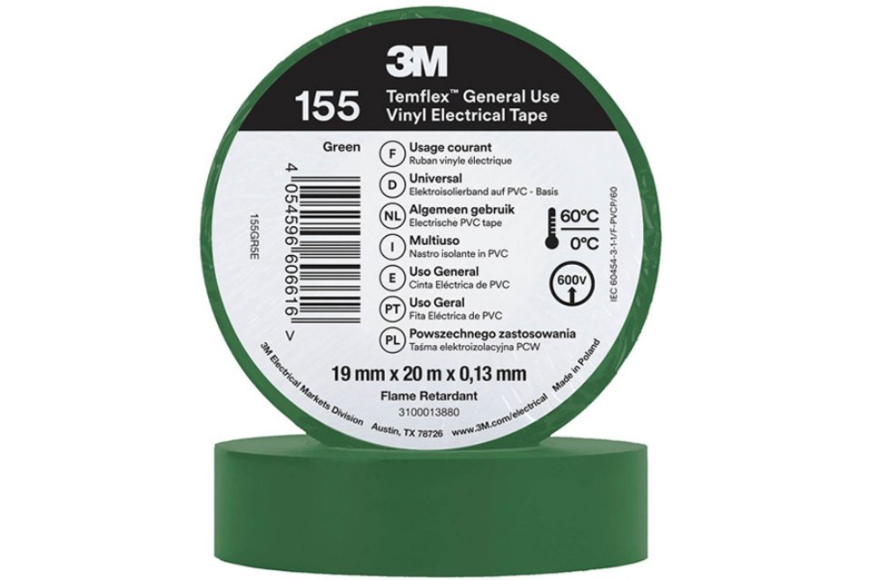 3M™ Temflex™ Isolierklebeband 155 in grün, 19 mm x 20 m