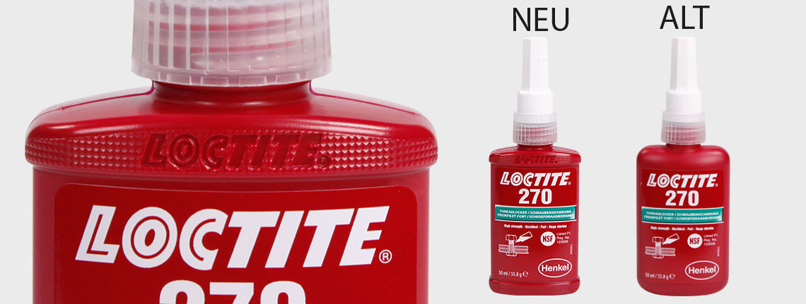 Loctite® anaerobe Klebstoffe 50 ml rote Flasche neues und altes Design