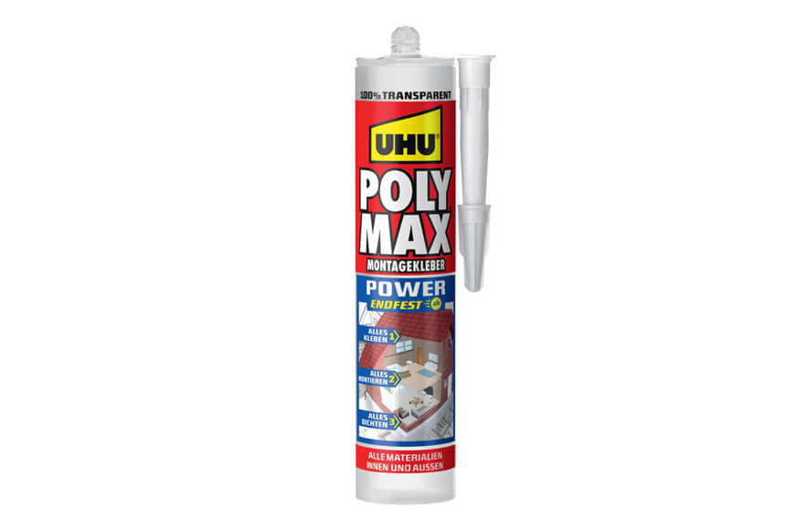 UHU Poly Max Power Montagekleb- und Dichtstoff 300g Kartusche transparent