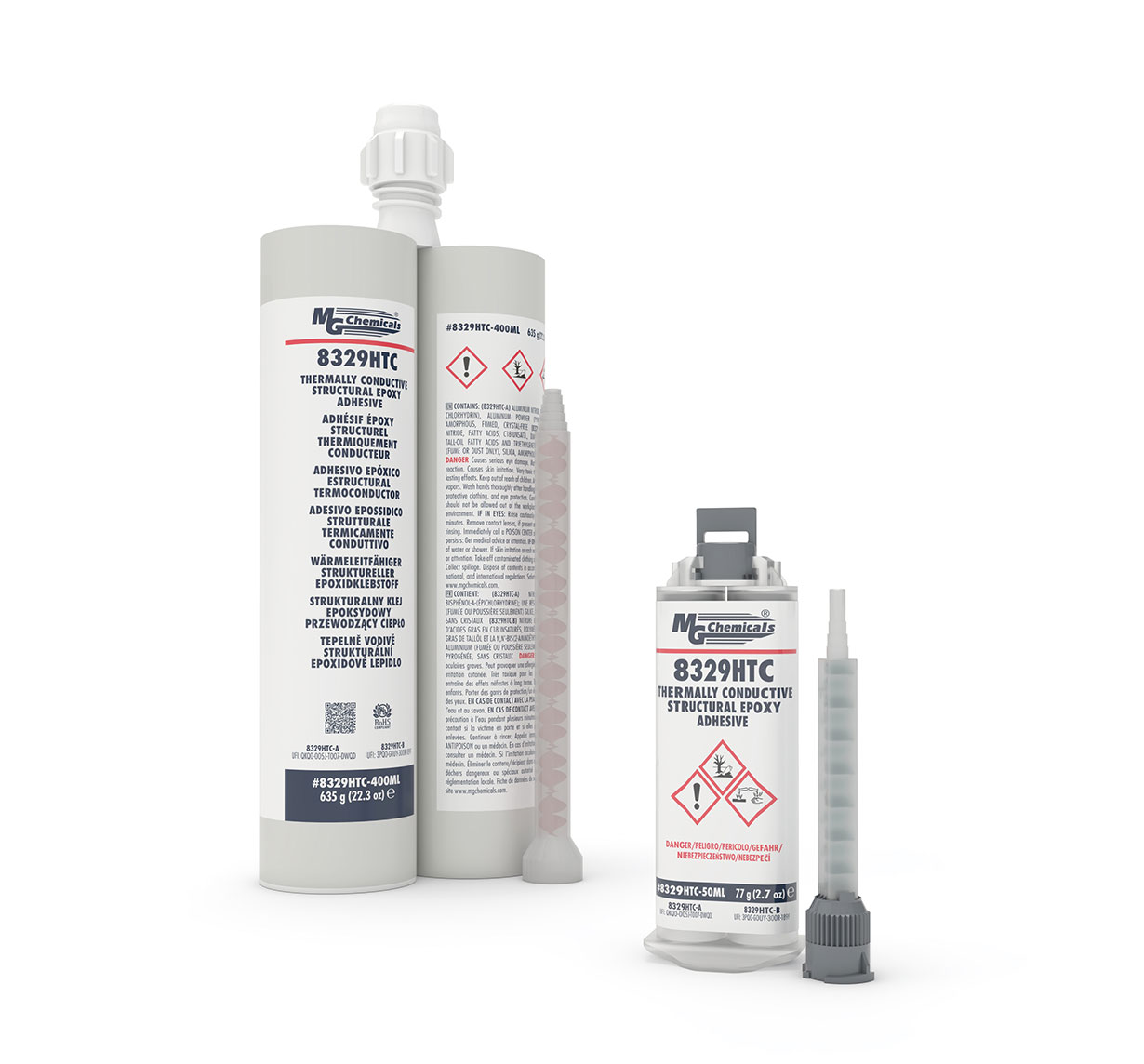 MG Chemcials thermisch leitfähige Klebstoffe 8329HTC in 400 ml und 8329HTC in 50 ml