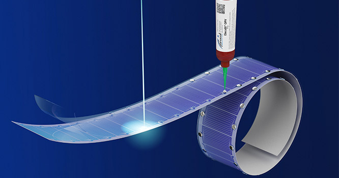 Elektrisch leitfähiger Elecolit® 3648 auf flexiblen Solarfolien