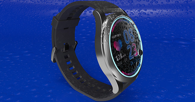 Cyanolit® 290 WR auf wasserfester Smartwatch