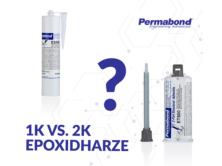 Permabond 1 vs. 2 Komponenten-Epoxidharz ES550 1-K-Epoxidharz und ET500 50ml Kartusche 2-K-Epoxidharz